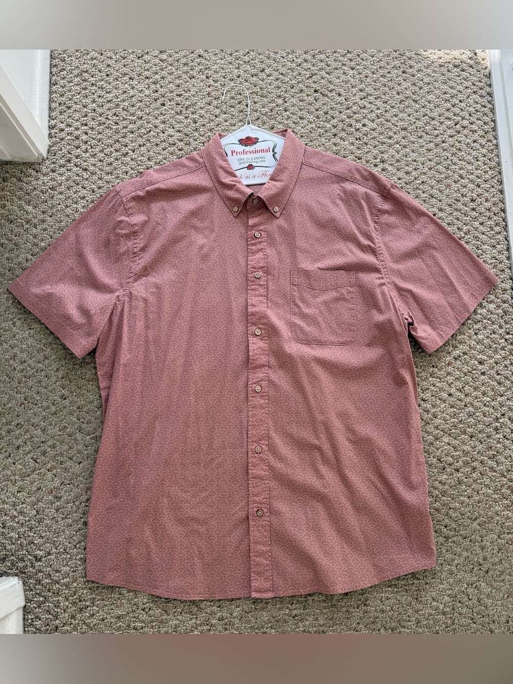 Faherty Men's Short-Sleeve Button-Down Shirt in Dusty Rose